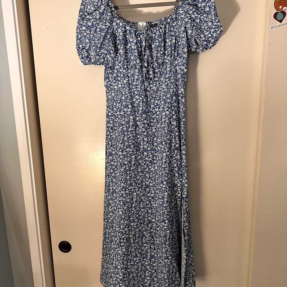 SHEIN Blue Floral Maxi Dress